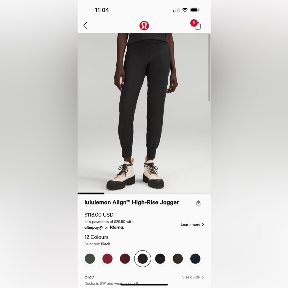 lululemon align joggers size 4